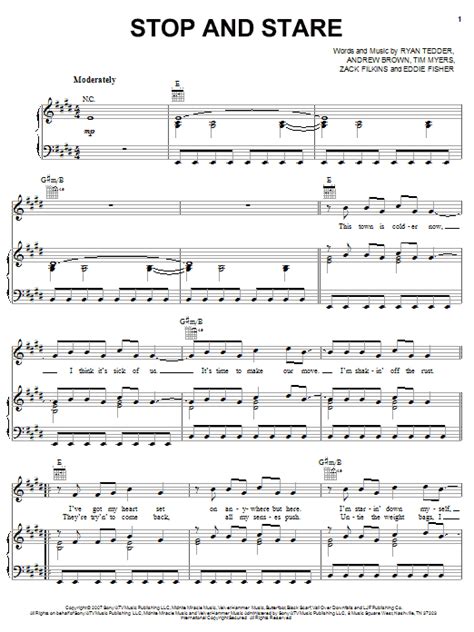 Stop And Stare Chords .